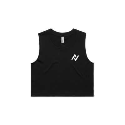 Women's Crop Tank - Small Logo - WHITE Thumbnail
