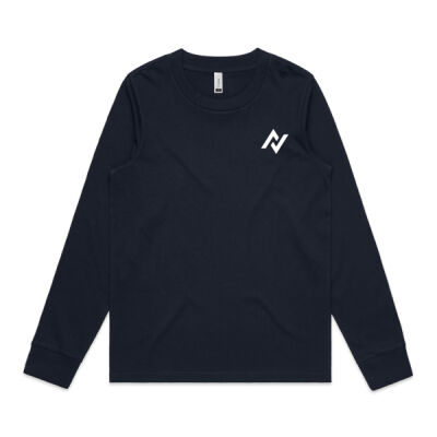 Women's Long Sleeve - Back Logo 1 - WHITE Thumbnail